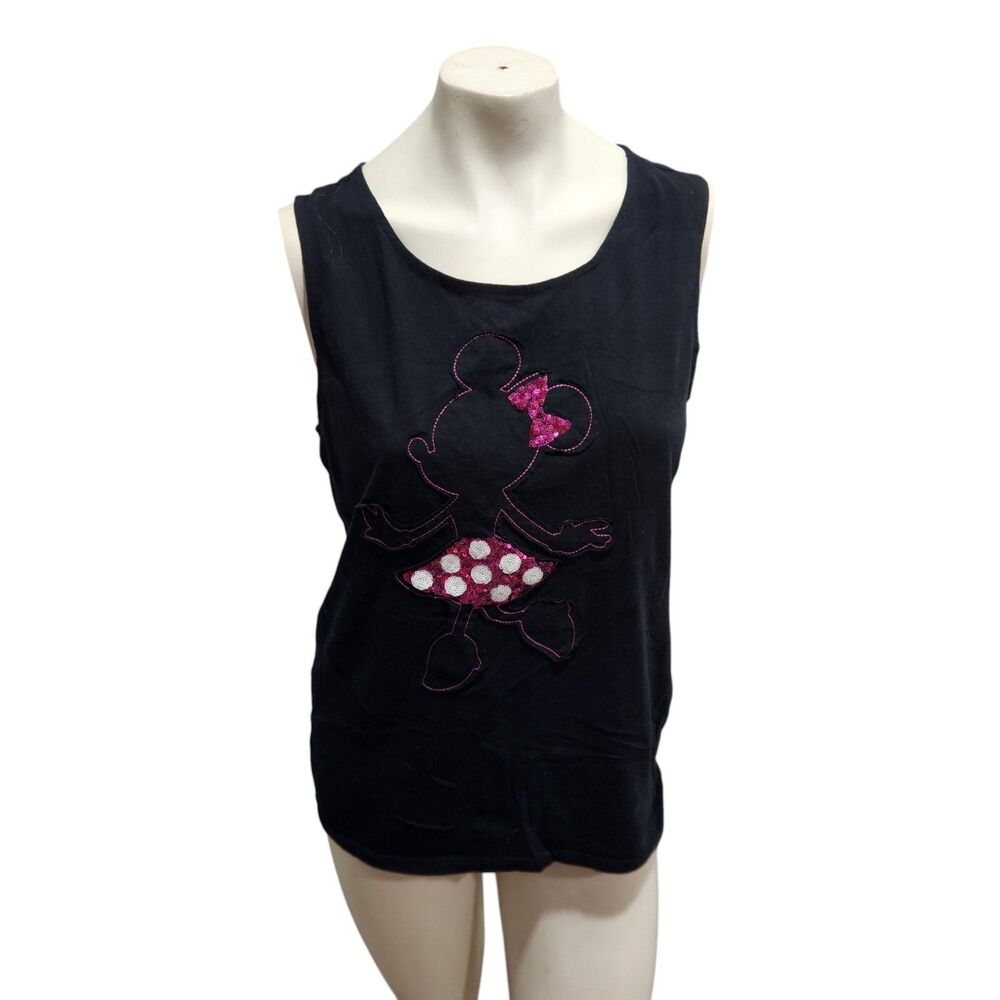 Disney Authentic Disneyland Sleevless Sequin Minnie Mouse Kidcore Bow Soft Girl
